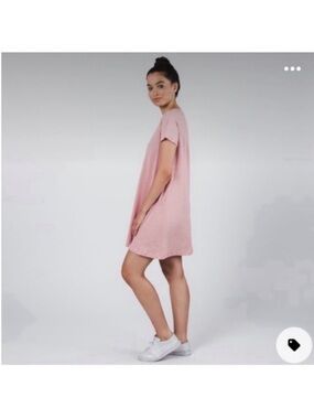 Krochet Kids International Tuesday organic shirt dress dusty rose pastel pink XS